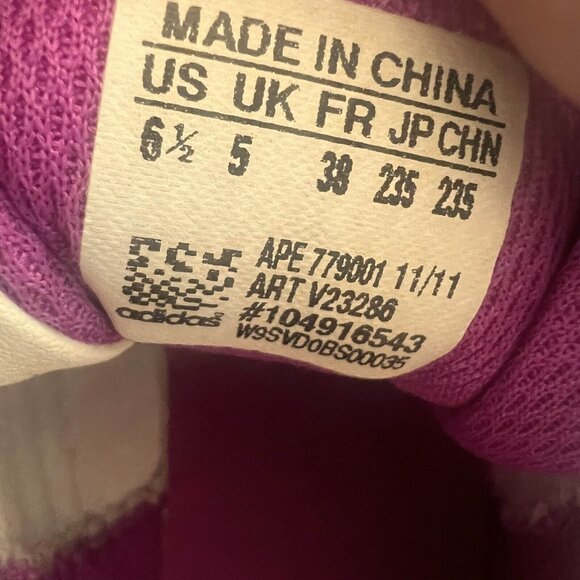 Adidas Sneakers Womens 6.5 White Purple Ambition II Lace Up Athletic Running - Picture 12 of 12